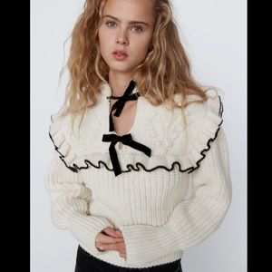 NWOT Zara Bow Knit Sweater